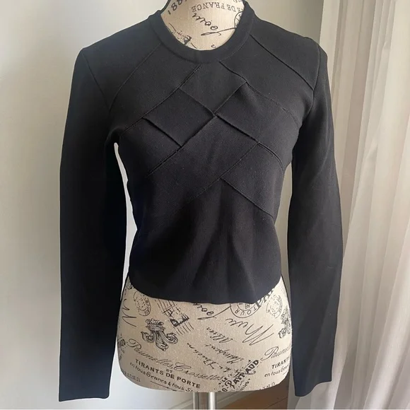 Proenza Schouler Black Knit Cropped Sweater - Picture 4 of 8